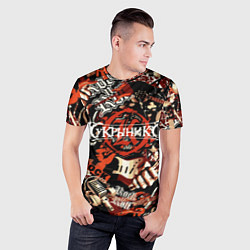 Футболка спортивная мужская Кукрыниксы на фоне электрогитар, цвет: 3D-принт — фото 2