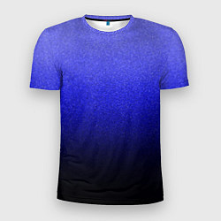 Мужская спорт-футболка Градиент индиго из синего в чёрный
