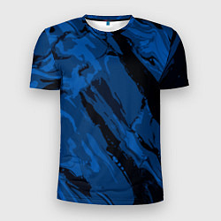 Мужская спорт-футболка Тёмный синий абстракция
