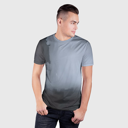 Мужская спорт-футболка Абстракция с серым и черным / 3D-принт – фото 3