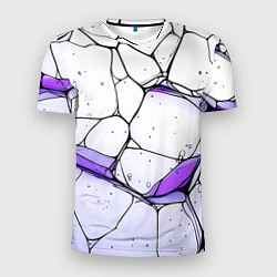 Футболка спортивная мужская Разлом белой текстуры, цвет: 3D-принт