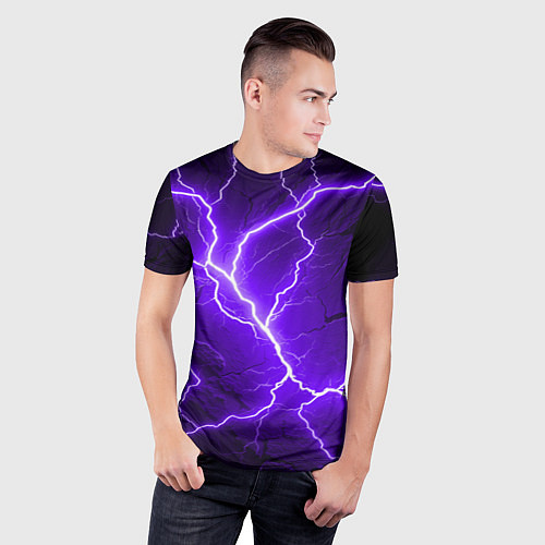 Мужская спорт-футболка Color purple black / 3D-принт – фото 3