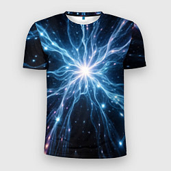 Мужская спорт-футболка Всплеск света и звезды - космическая абстракция