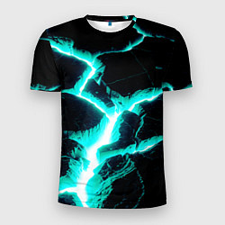 Мужская спорт-футболка Color light blue black