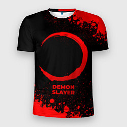 Футболка спортивная мужская Demon Slayer - red gradient, цвет: 3D-принт