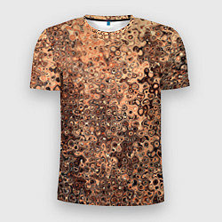 Футболка спортивная мужская Светлый коричневый абстрактная текстура, цвет: 3D-принт