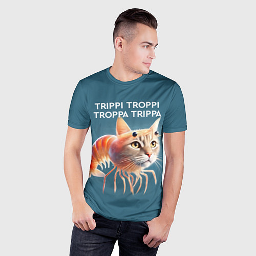 Мужская спорт-футболка Trippi troppi troppa trippa - brainrot cat meme / 3D-принт – фото 3