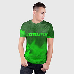 Футболка спортивная мужская Jaguar - green gradient посередине, цвет: 3D-принт — фото 2