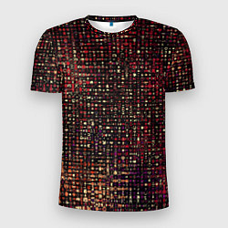 Футболка спортивная мужская Тёмный красный абстрактный мелкий паттерн, цвет: 3D-принт