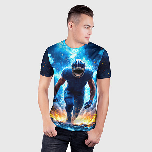 Мужская спорт-футболка Огненный раннинбек / 3D-принт – фото 3