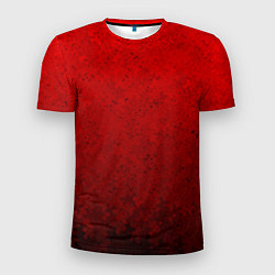Футболка спортивная мужская Градиент красный текстурированный в тёмный, цвет: 3D-принт