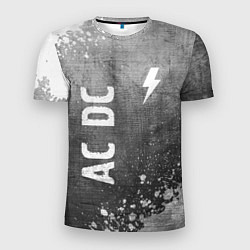 Футболка спортивная мужская AC DC - grey gradient вертикально, цвет: 3D-принт