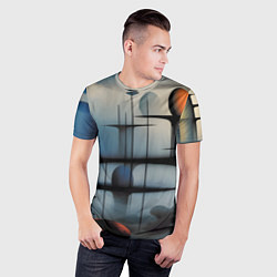 Футболка спортивная мужская Архитектурная абстракция в тумане, цвет: 3D-принт — фото 2