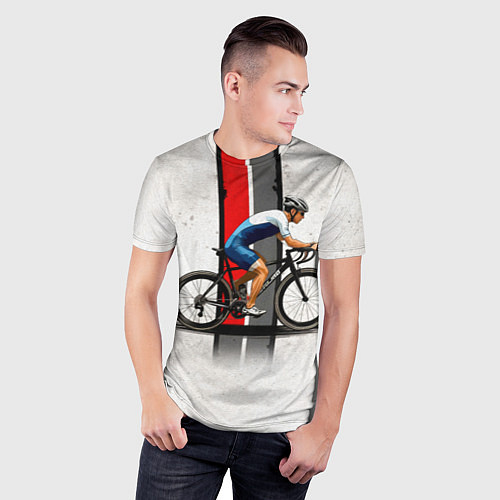 Мужская спорт-футболка Триатлонист на белом / 3D-принт – фото 3