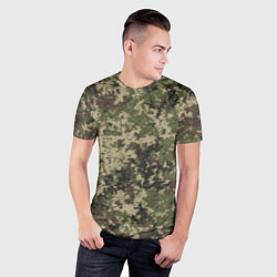 Футболка спортивная мужская Камуфляж защитный пиксельный, цвет: 3D-принт — фото 2