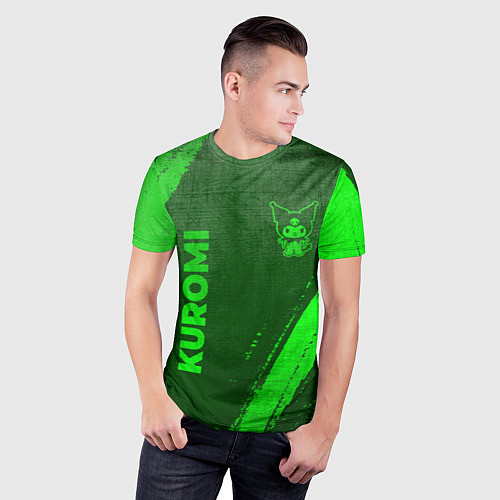 Мужская спорт-футболка Kuromi - green gradient вертикально / 3D-принт – фото 3