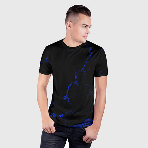 Мужская спорт-футболка Color black blue / 3D-принт – фото 3