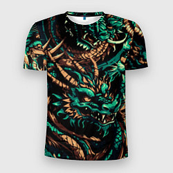 Футболка спортивная мужская Японские драконы ирезуми, цвет: 3D-принт
