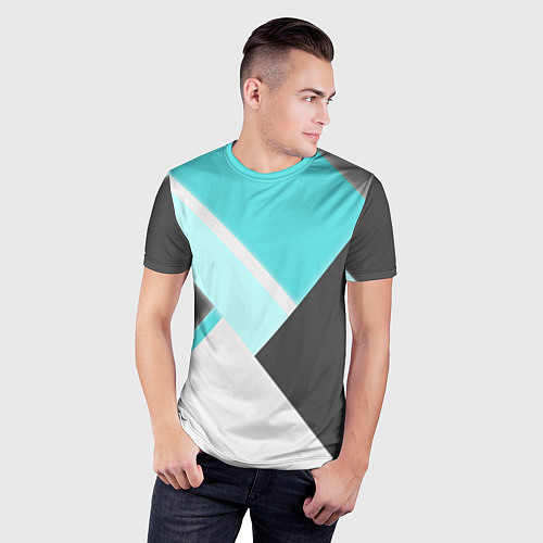 Мужская спорт-футболка Color black blue / 3D-принт – фото 3