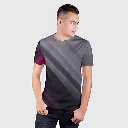 Мужская спорт-футболка Color black grey / 3D-принт – фото 3
