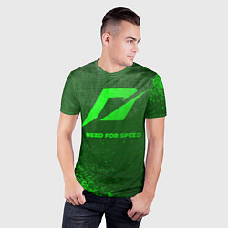 Футболка спортивная мужская Need for Speed - green gradient, цвет: 3D-принт — фото 2