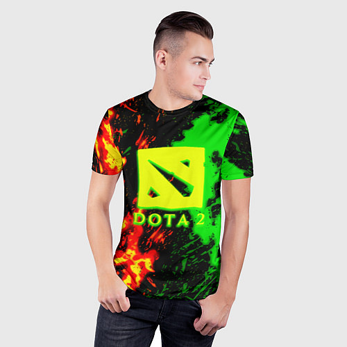 Мужская спорт-футболка Dota 2 кислотные краски / 3D-принт – фото 3