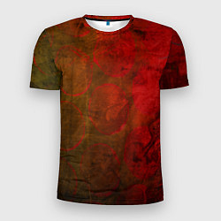 Футболка спортивная мужская Абстракция - green circles in red, цвет: 3D-принт