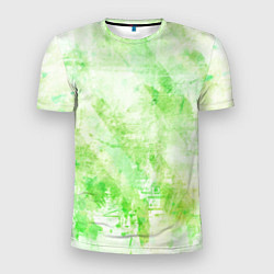 Мужская спорт-футболка Абстракция - light green atom