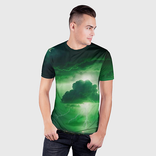 Мужская спорт-футболка Зелёный гром / 3D-принт – фото 3