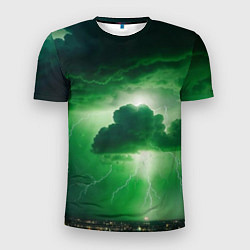 Мужская спорт-футболка Зелёный гром