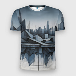 Мужская спорт-футболка Небоскребы и скалы