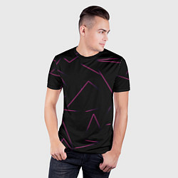Футболка спортивная мужская Color pink line, цвет: 3D-принт — фото 2
