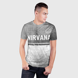 Футболка спортивная мужская Nirvana - grey gradient посередине, цвет: 3D-принт — фото 2