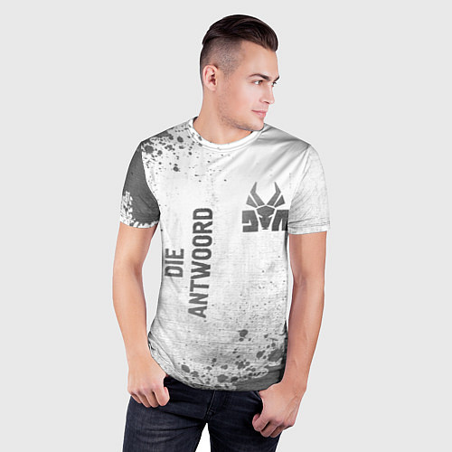 Мужская спорт-футболка Die Antwoord - white gradient вертикально / 3D-принт – фото 3