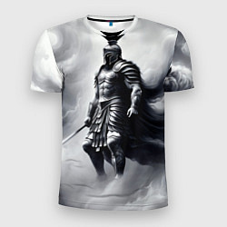 Футболка спортивная мужская Спартанский воин среди львов, цвет: 3D-принт