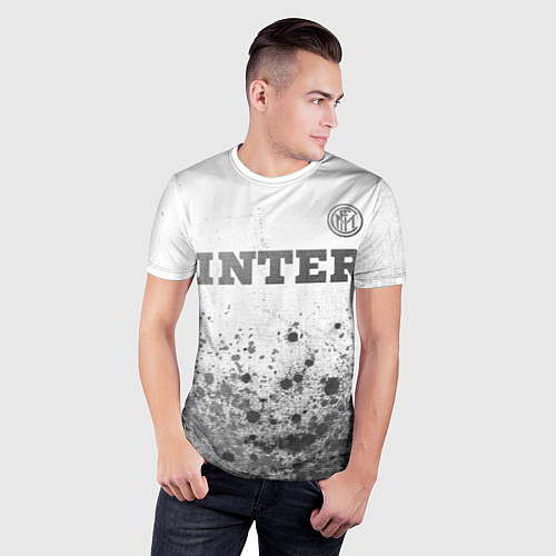 Мужская спорт-футболка Inter - white gradient посередине / 3D-принт – фото 3