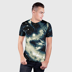 Футболка спортивная мужская Космический абстрактный чёрно-синий, цвет: 3D-принт — фото 2