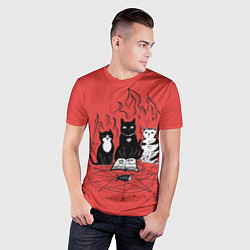 Футболка спортивная мужская Котики колдуют, цвет: 3D-принт — фото 2