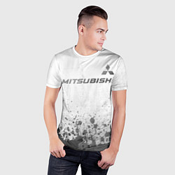 Футболка спортивная мужская Mitsubishi - white gradient посередине, цвет: 3D-принт — фото 2