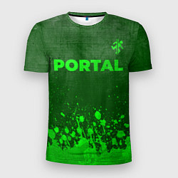 Футболка спортивная мужская Portal - green gradient посередине, цвет: 3D-принт