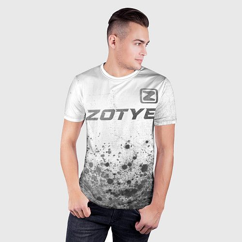 Мужская спорт-футболка Zotye - white gradient посередине / 3D-принт – фото 3