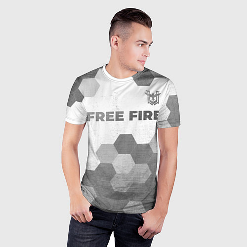 Мужская спорт-футболка Free Fire - white gradient посередине / 3D-принт – фото 3