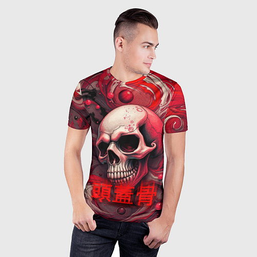Мужская спорт-футболка Череп в перспективе / 3D-принт – фото 3