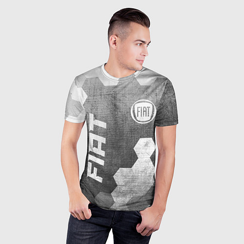 Мужская спорт-футболка Fiat - grey gradient вертикально / 3D-принт – фото 3