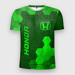 Мужская спорт-футболка Honda - green gradient вертикально