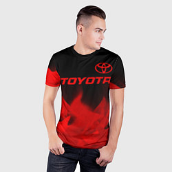 Футболка спортивная мужская Toyota - red gradient посередине, цвет: 3D-принт — фото 2