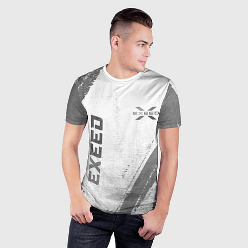 Мужская спорт-футболка Exeed - white gradient вертикально / 3D-принт – фото 3