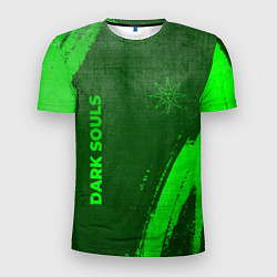 Мужская спорт-футболка Dark Souls - green gradient вертикально