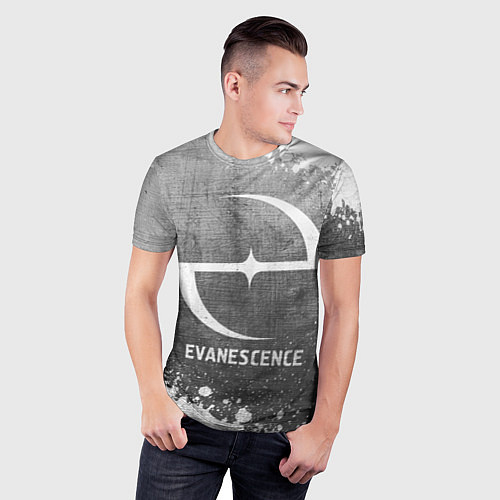 Мужская спорт-футболка Evanescence - grey gradient / 3D-принт – фото 3