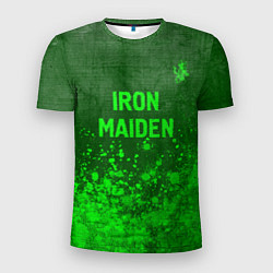 Футболка спортивная мужская Iron Maiden - green gradient посередине, цвет: 3D-принт